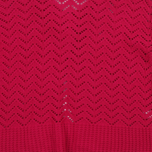 Glimpse Design Womens Pink Round Neck  Cotton Cardigan Jumper Size M