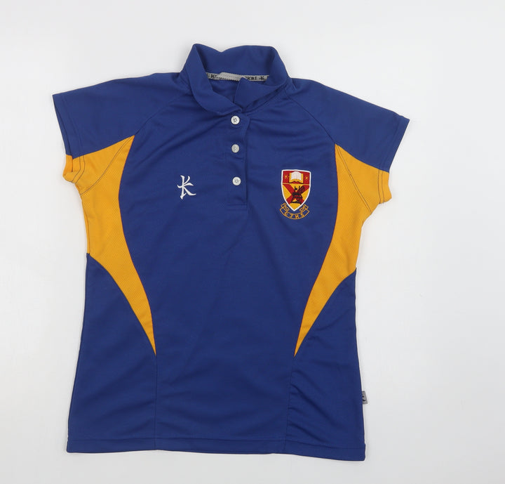 Kukri Womens Blue Colourblock Polyester Jersey Polo Size S Collared - CJHS