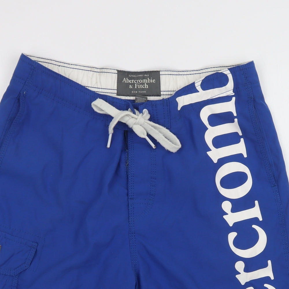 Abercrombie & Fitch Mens Blue  Polyester Cargo Shorts Size M L10 in Regular Drawstring