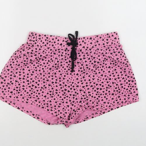New Look Womens Pink Animal Print Cotton  Robe & Gown Set Size S  Drawstring