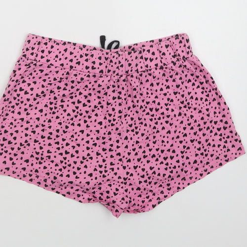 New Look Womens Pink Animal Print Cotton  Robe & Gown Set Size S  Drawstring
