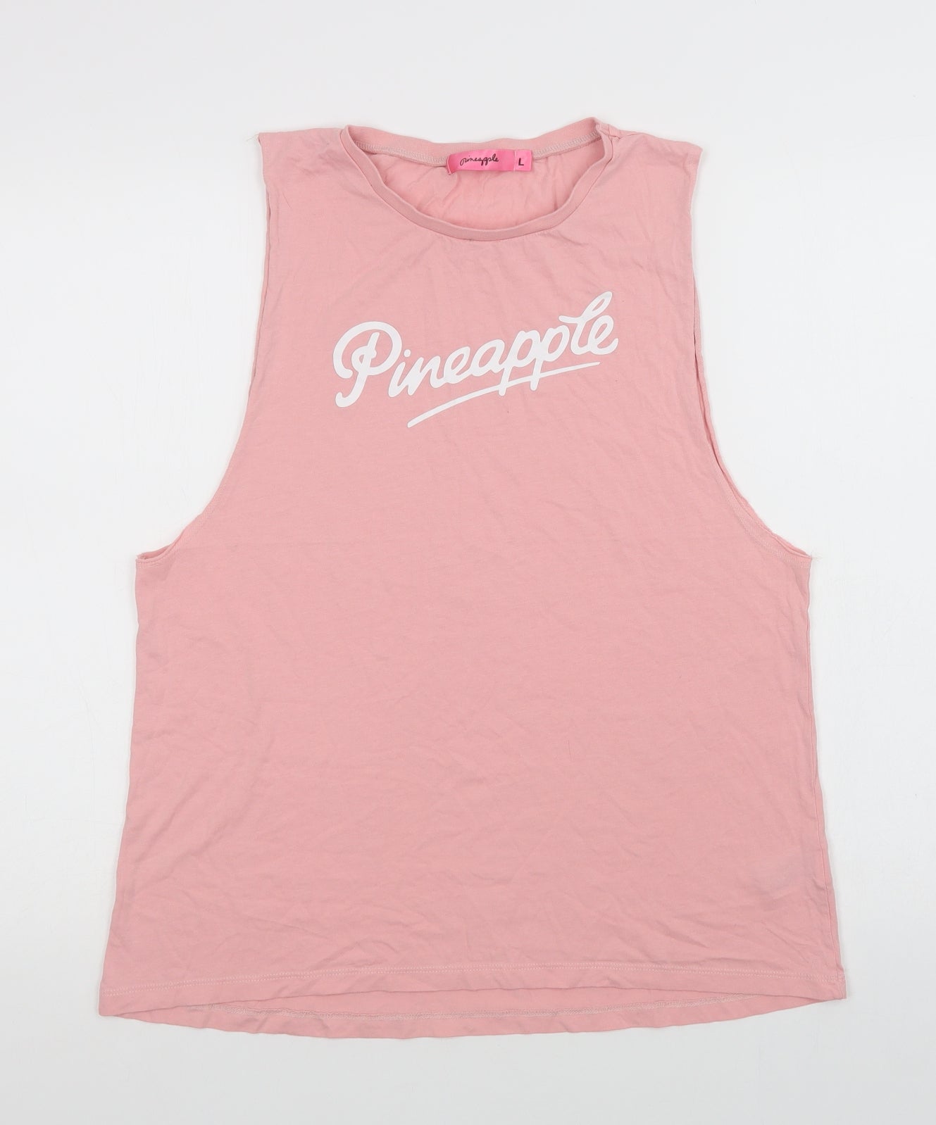 Pineapple Womens Pink  Viscose Basic Tank Size L Crew Neck