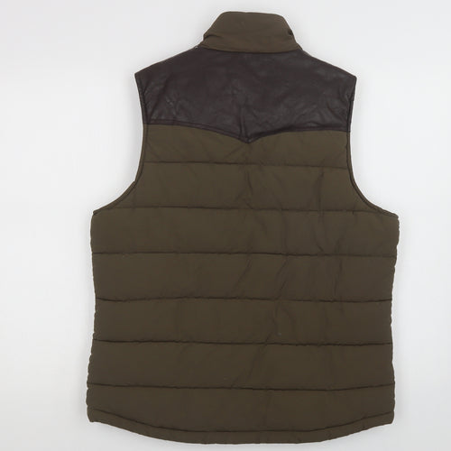 River Island Mens Green   Gilet Waistcoat Size M  Zip