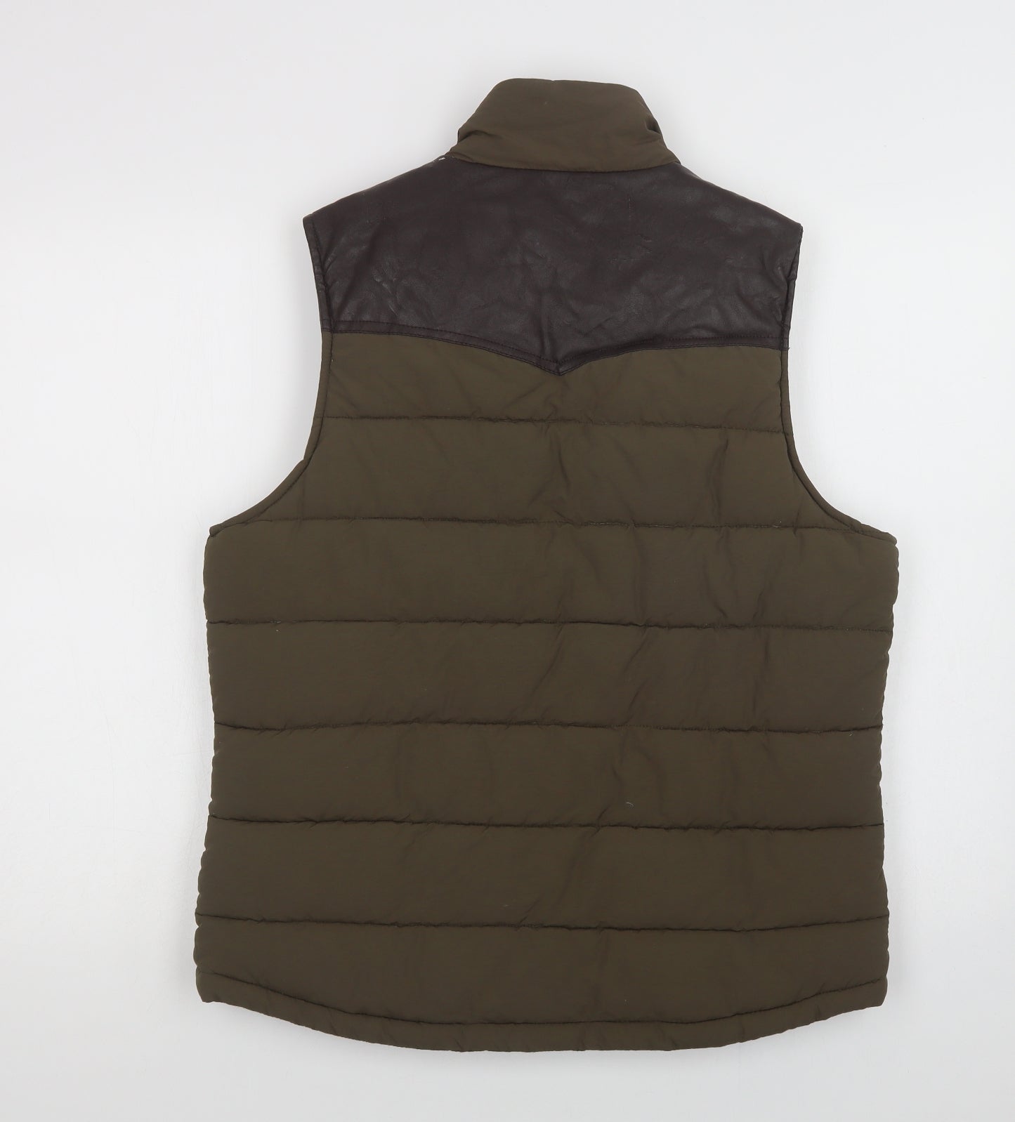 River Island Mens Green   Gilet Waistcoat Size M  Zip