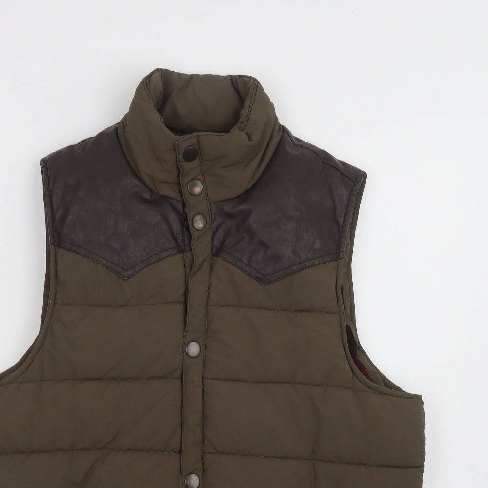 River Island Mens Green   Gilet Waistcoat Size M  Zip