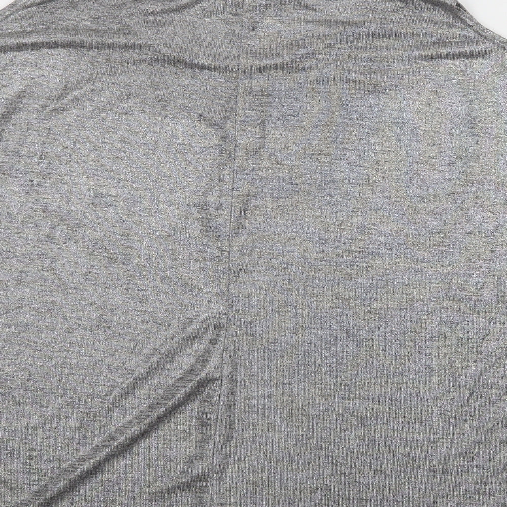 New Look Womens Silver  Polyester Basic Blouse Size 10 Crew Neck - Cold Shoulder