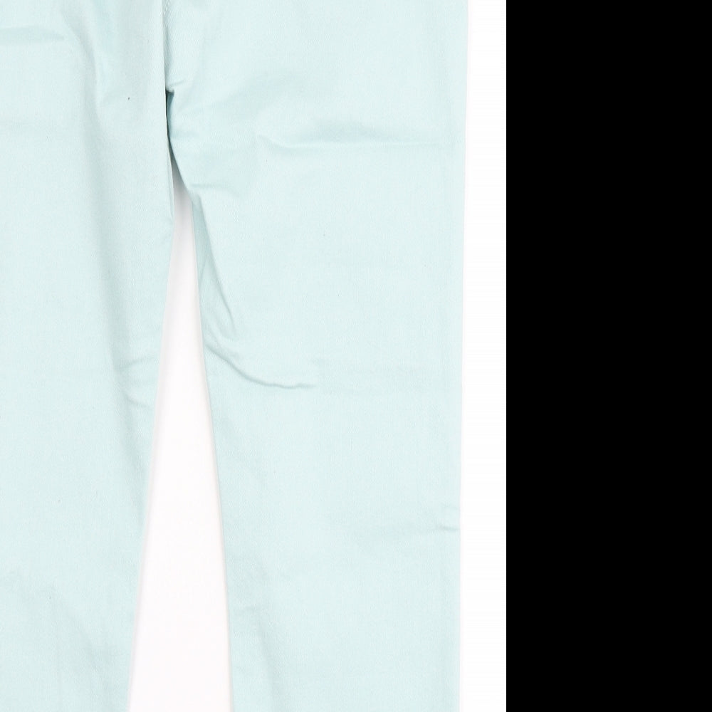 M&Co Womens Blue  Cotton Blend Cropped Jeans Size 12 L24 in Regular Button