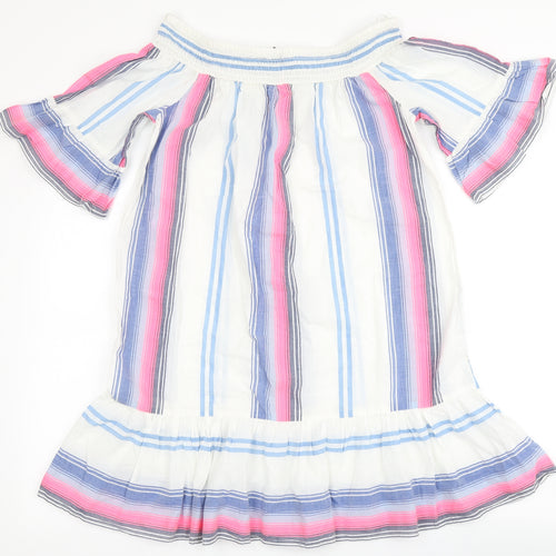 F&F Womens Multicoloured Striped Cotton A-Line  Size S  Off the Shoulder