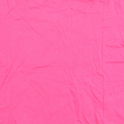 Emreco Womens Pink  Cotton Basic T-Shirt Size 18 Round Neck - Flowers