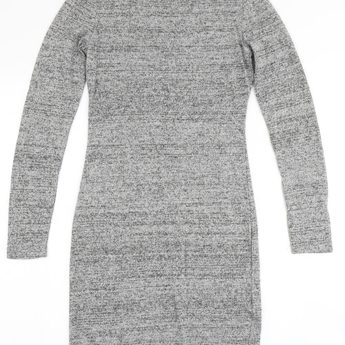 Glamorous Womens Grey  Cotton Bodycon  Size 10  Round Neck