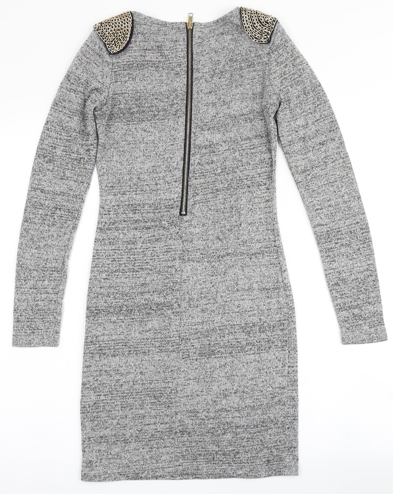 Glamorous Womens Grey  Cotton Bodycon  Size 10  Round Neck