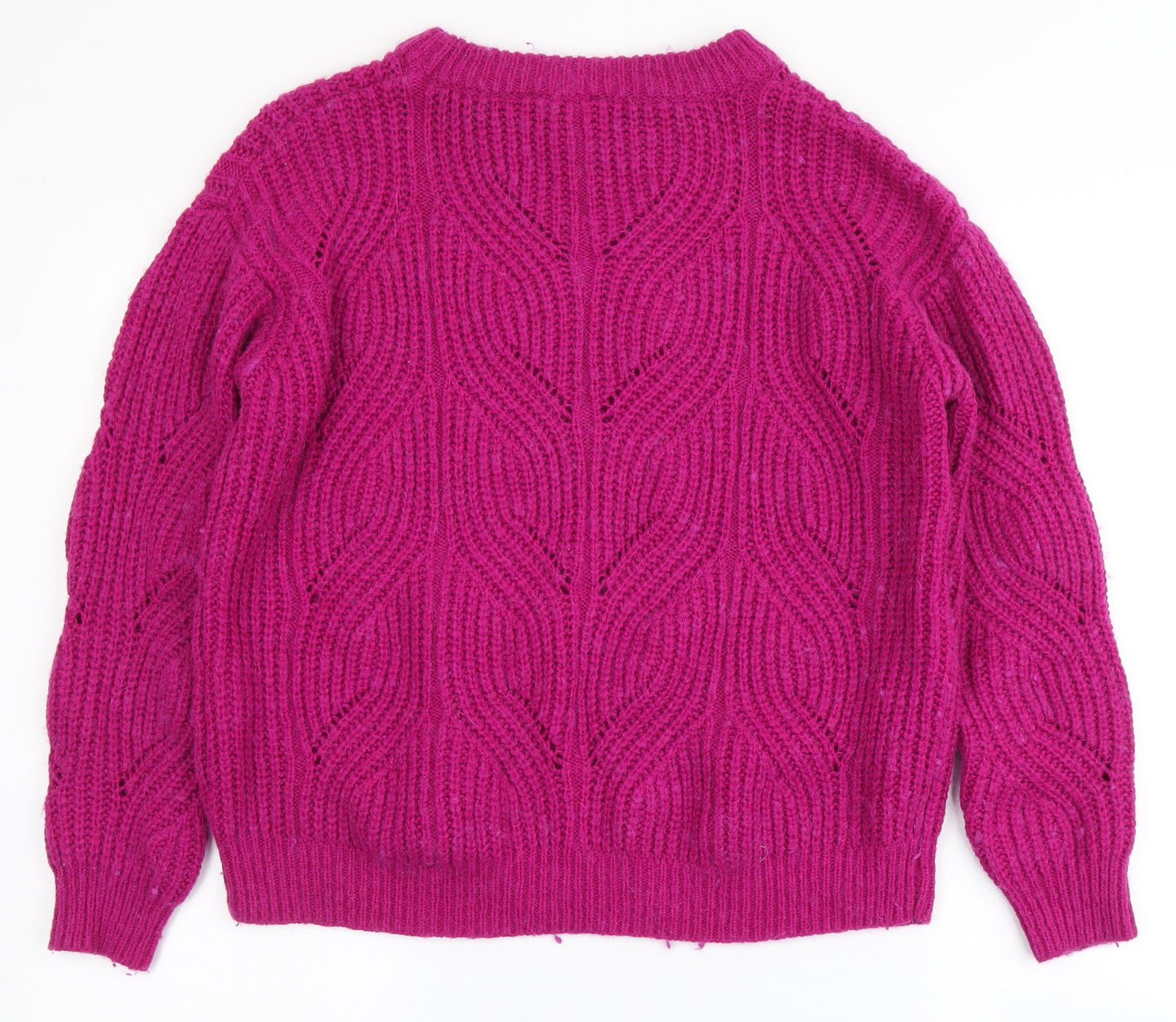 Joules Womens Pink Round Neck  Acrylic Pullover Jumper Size 6