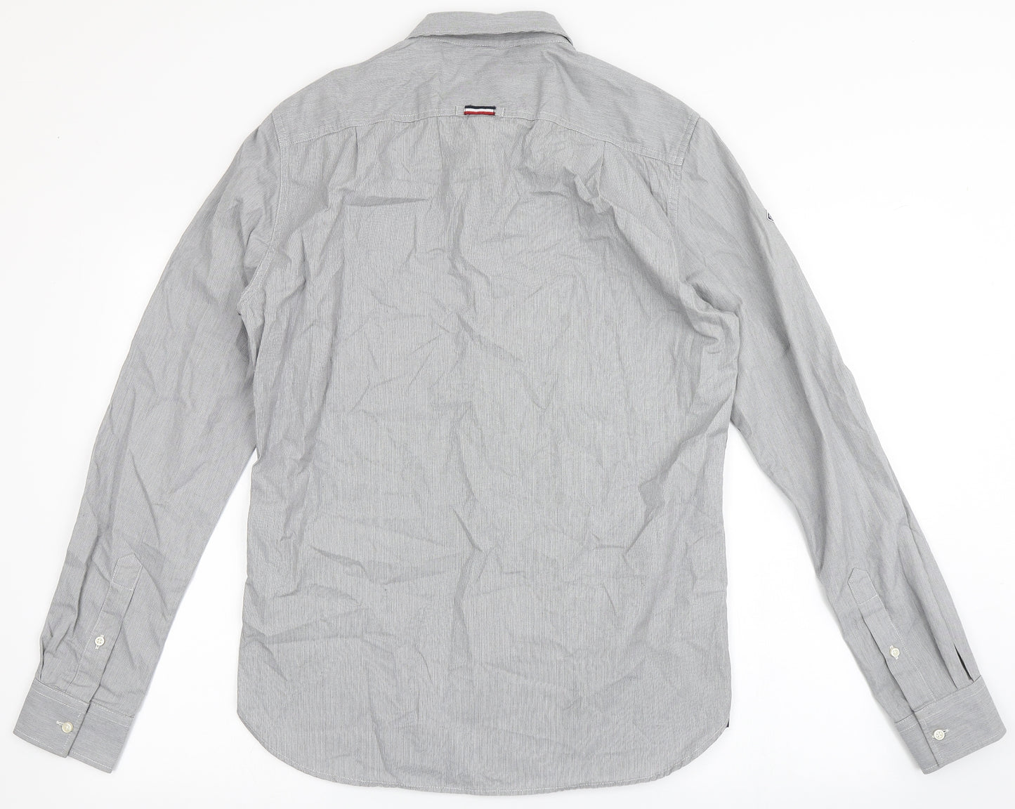 Superdrug Mens Grey  Cotton  Button-Up Size M Round Neck Button - Chest Pocket