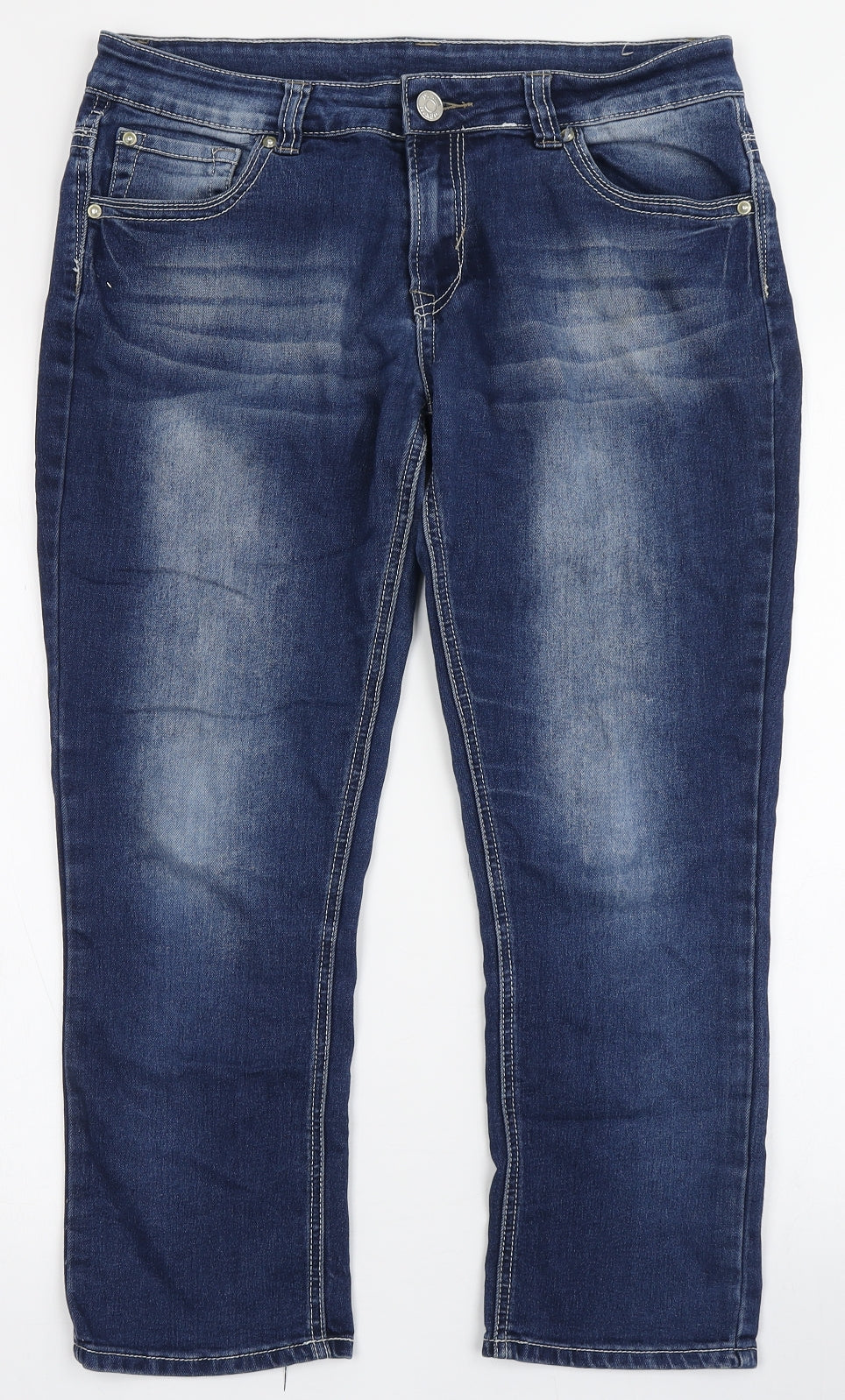 Legend Denim Womens Blue  Cotton Capri Jeans Size 12 L23 in Regular Button