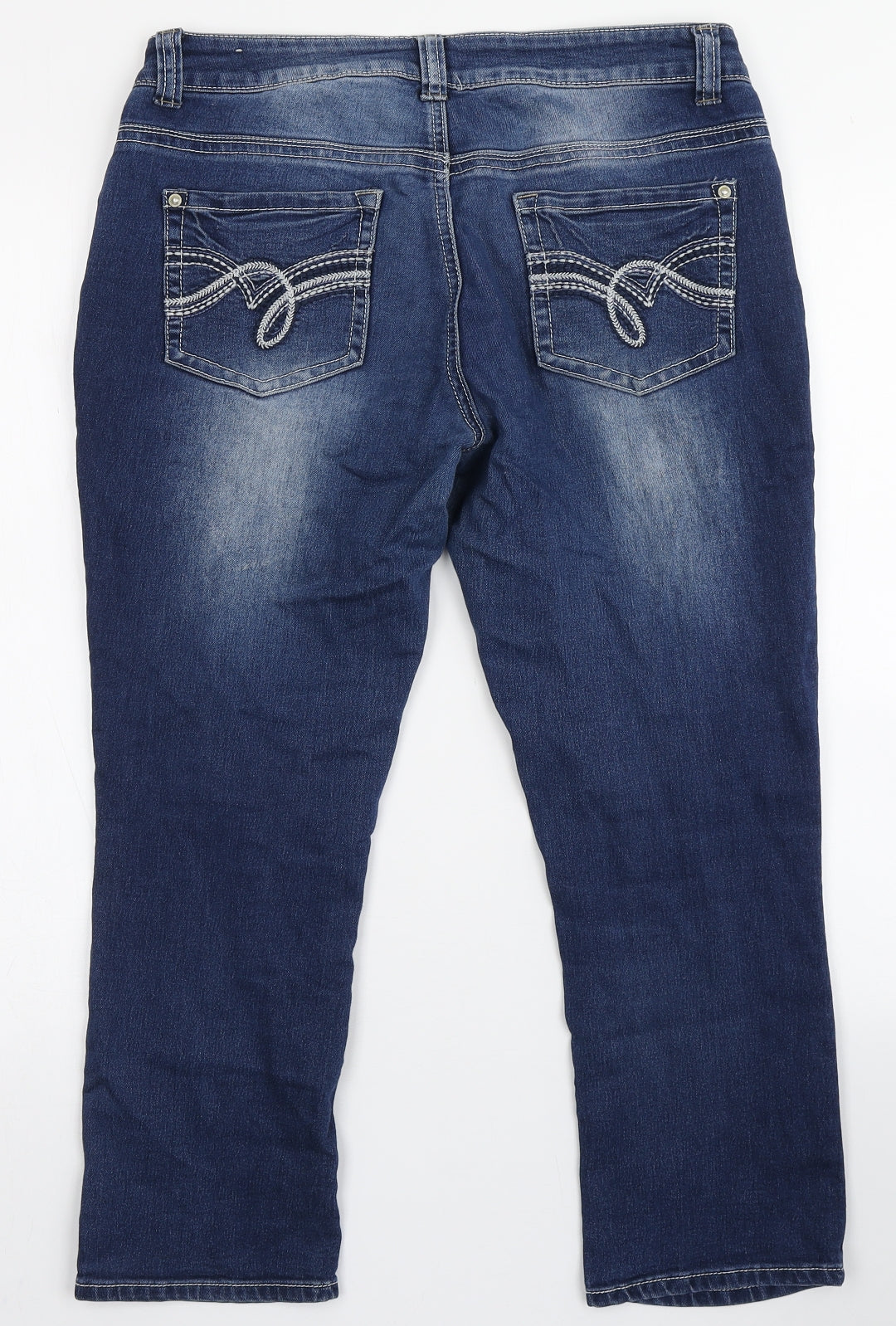 Legend Denim Womens Blue  Cotton Capri Jeans Size 12 L23 in Regular Button