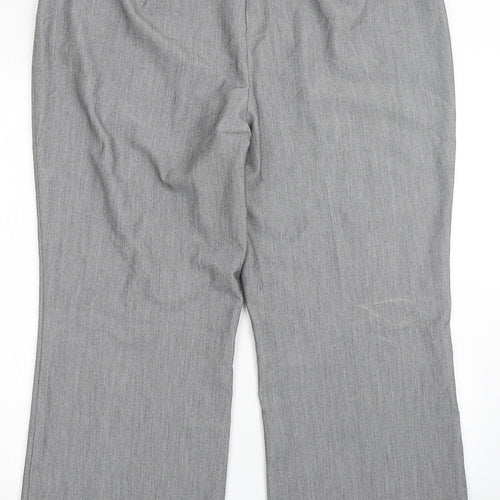 Marks and Spencer Womens Grey  Polyester Dress Pants Trousers Size 18 L26 in Regular Button