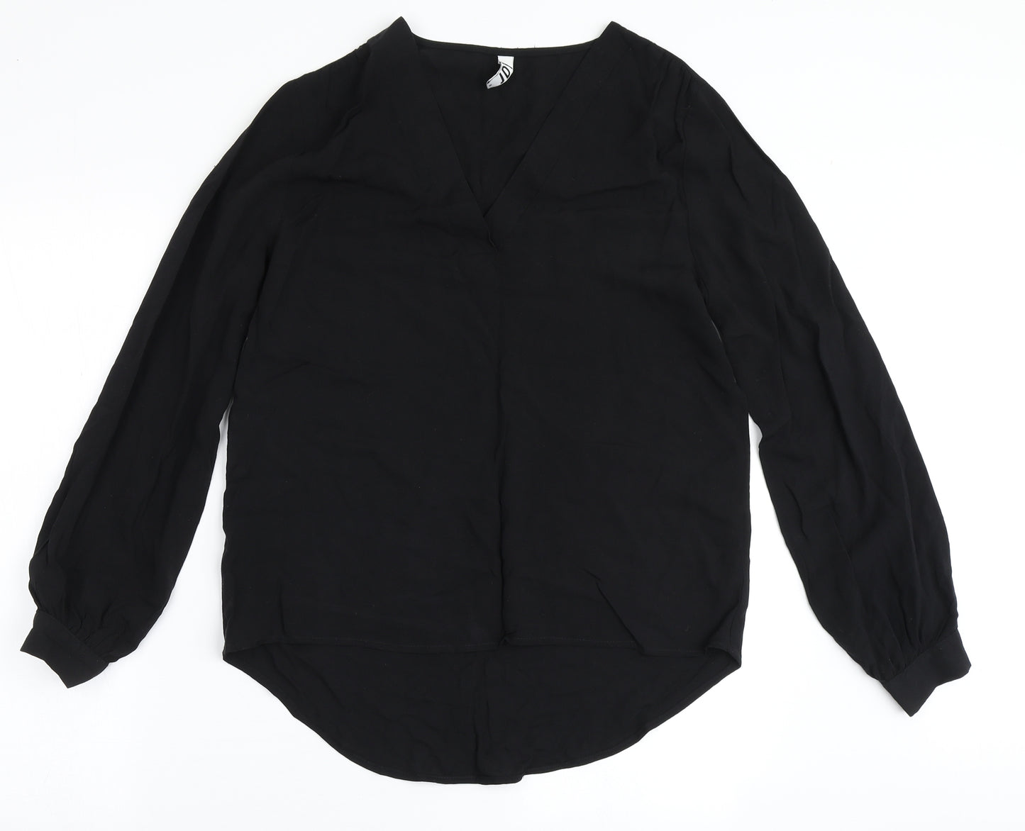 JDY Womens Black  Viscose Basic Blouse Size 8 V-Neck