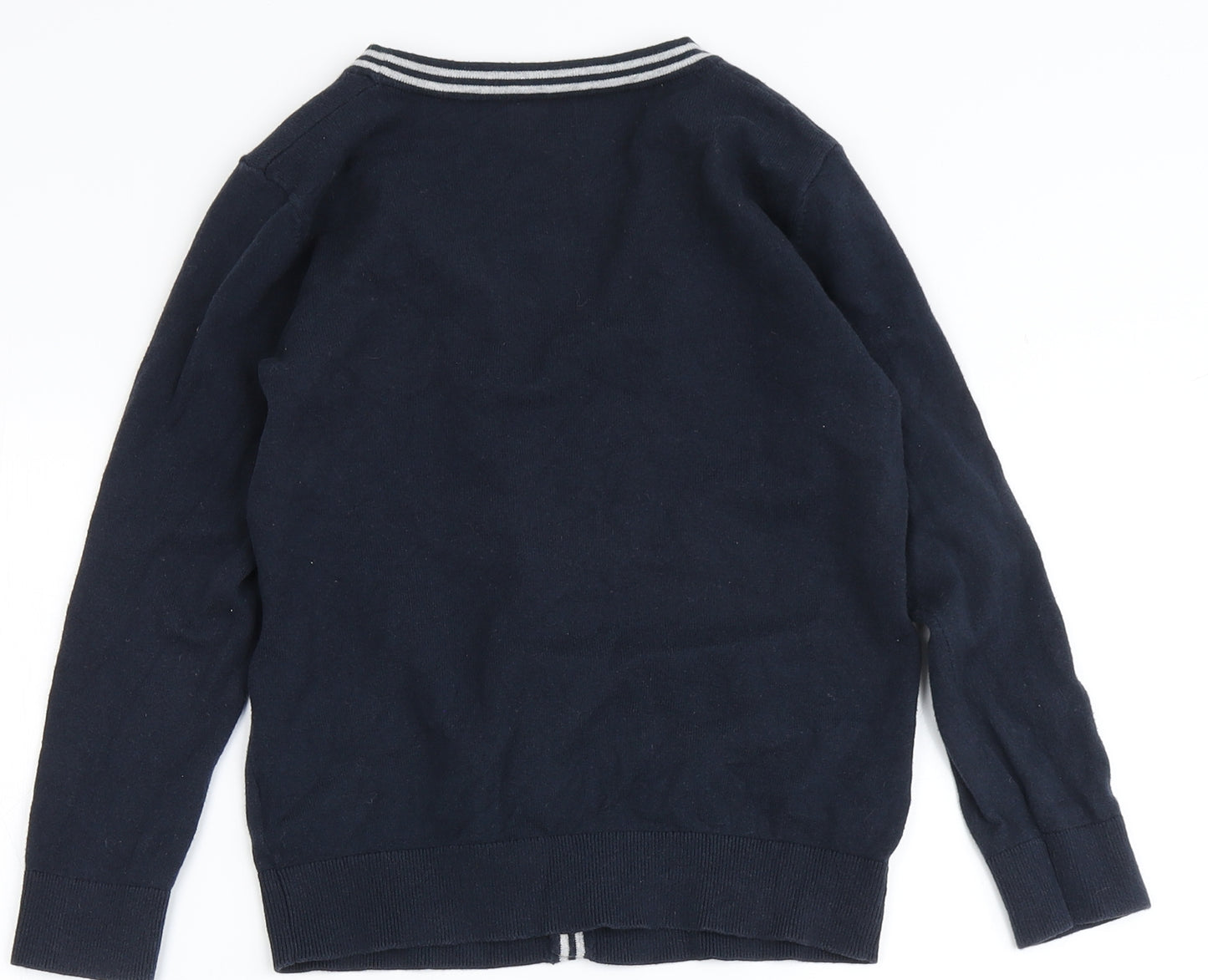 NEXT Boys Blue V-Neck  Cotton Cardigan Jumper Size 5 Years  Button