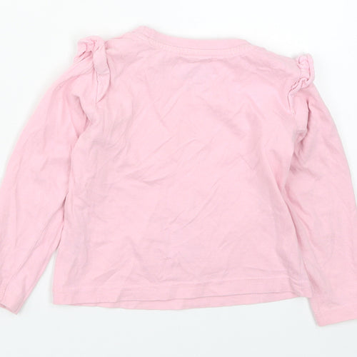 Preworn Girls Pink Solid Cotton Top Pyjama Top Size 2-3 Years  Pullover - Peppa Pig Dreaming of Dancing