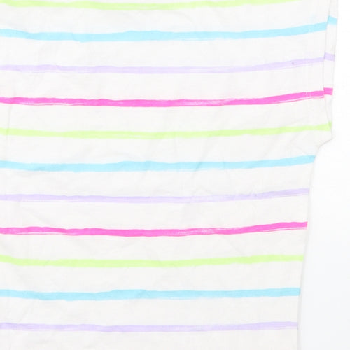 Dunnes Girls Multicoloured Striped Cotton Basic T-Shirt Size 2-3 Years Crew Neck Pullover