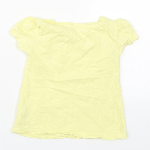 Dunnes Girls Yellow  Cotton Basic T-Shirt Size 2-3 Years Crew Neck Pullover