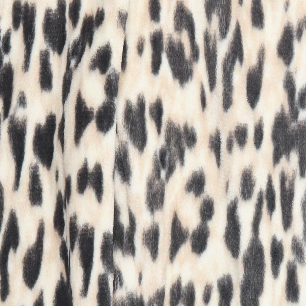 Dunnes Womens Beige Animal Print Polyester Trousers  Size S L30 in Regular  - Pyjama Pants
