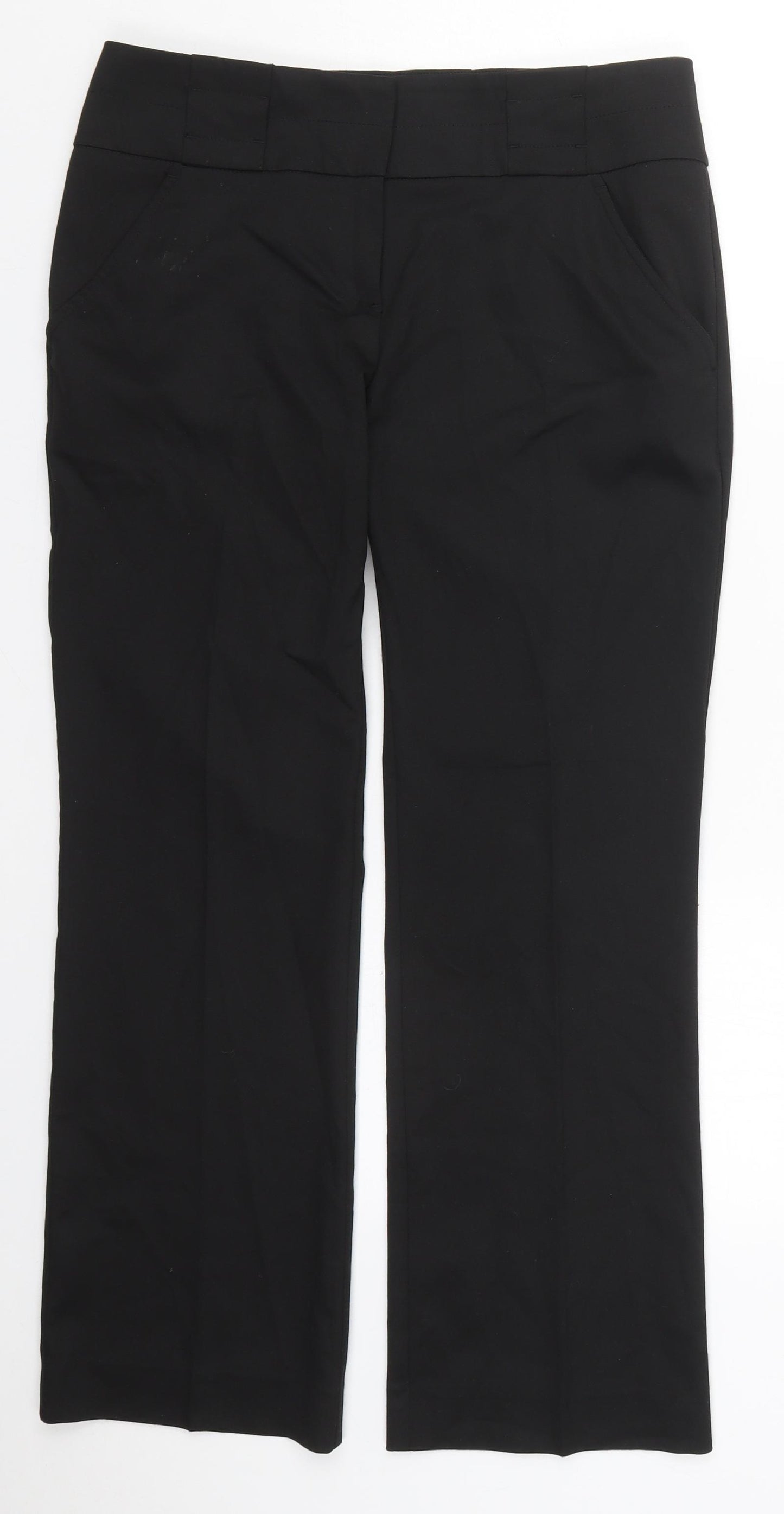 Monsoon Womens Black  Viscose Trousers  Size 10 L27 in Regular Hook & Eye
