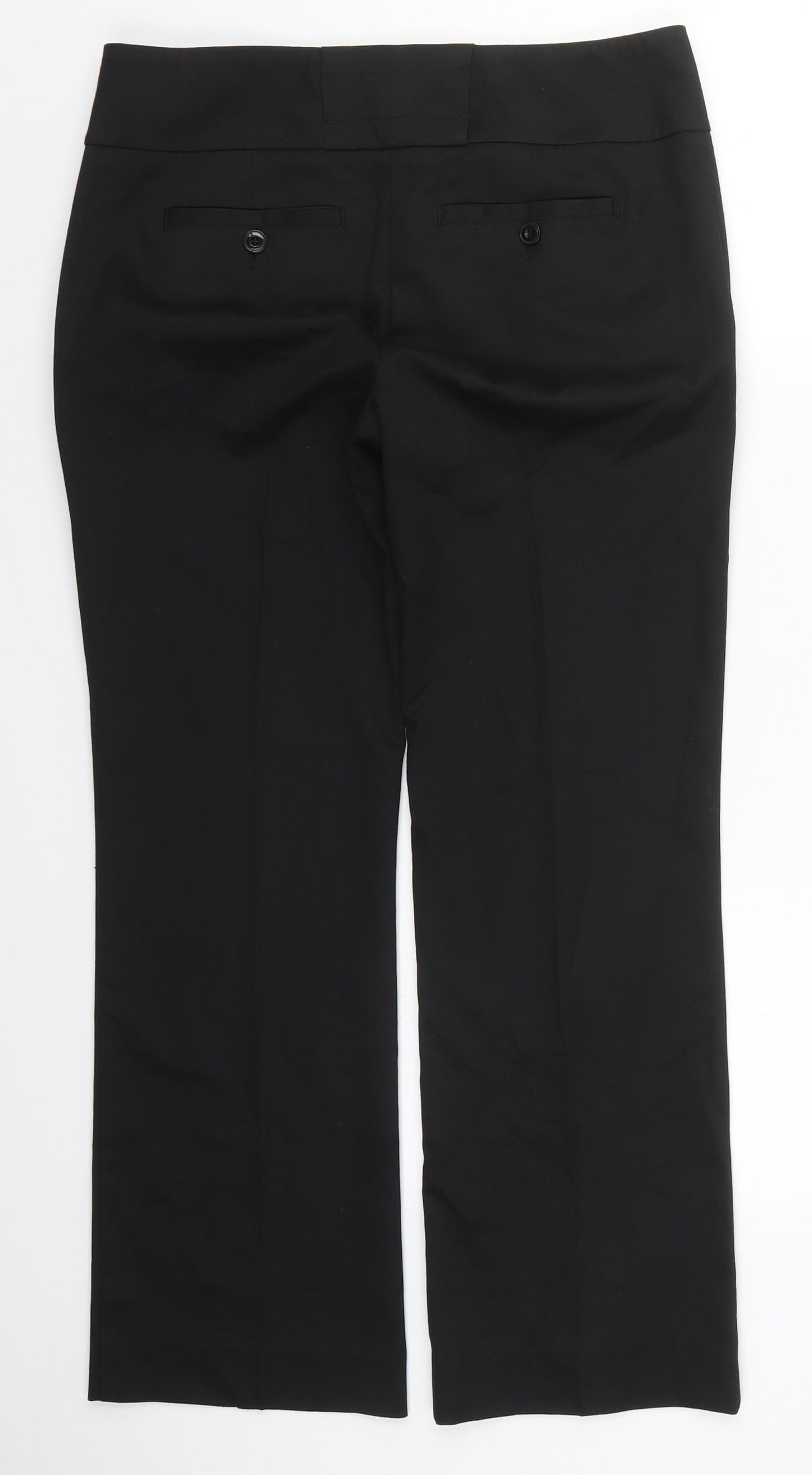 Monsoon Womens Black  Viscose Trousers  Size 10 L27 in Regular Hook & Eye