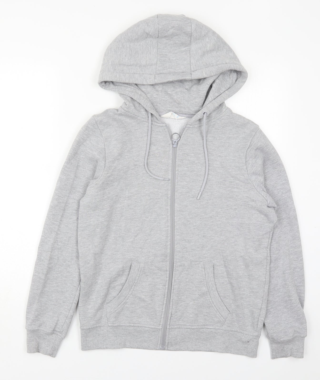 Primark Womens Grey  Cotton Full Zip Hoodie Size 10  Zip