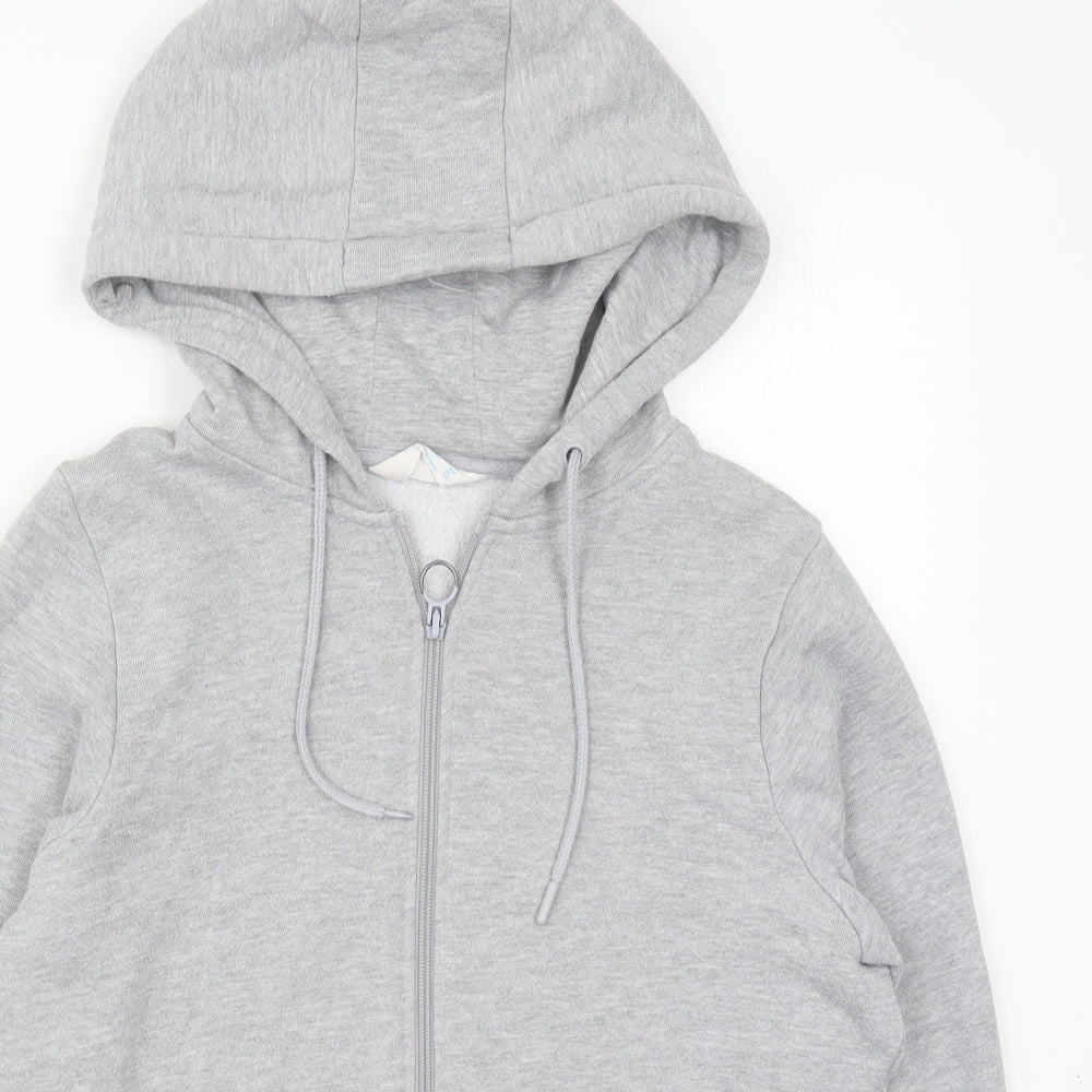 Primark Womens Grey  Cotton Full Zip Hoodie Size 10  Zip