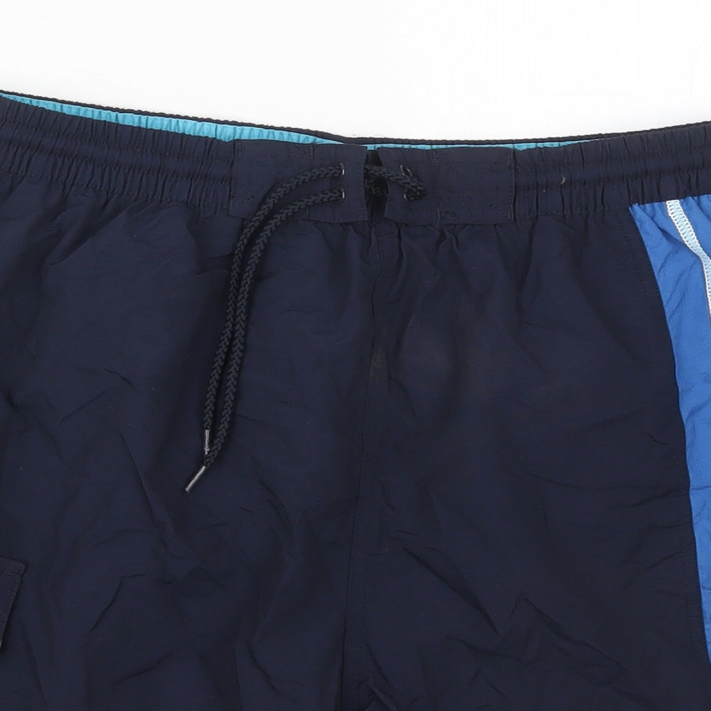 Nautica Mens Blue Striped Nylon Athletic Shorts Size M L6 in Regular Drawstring