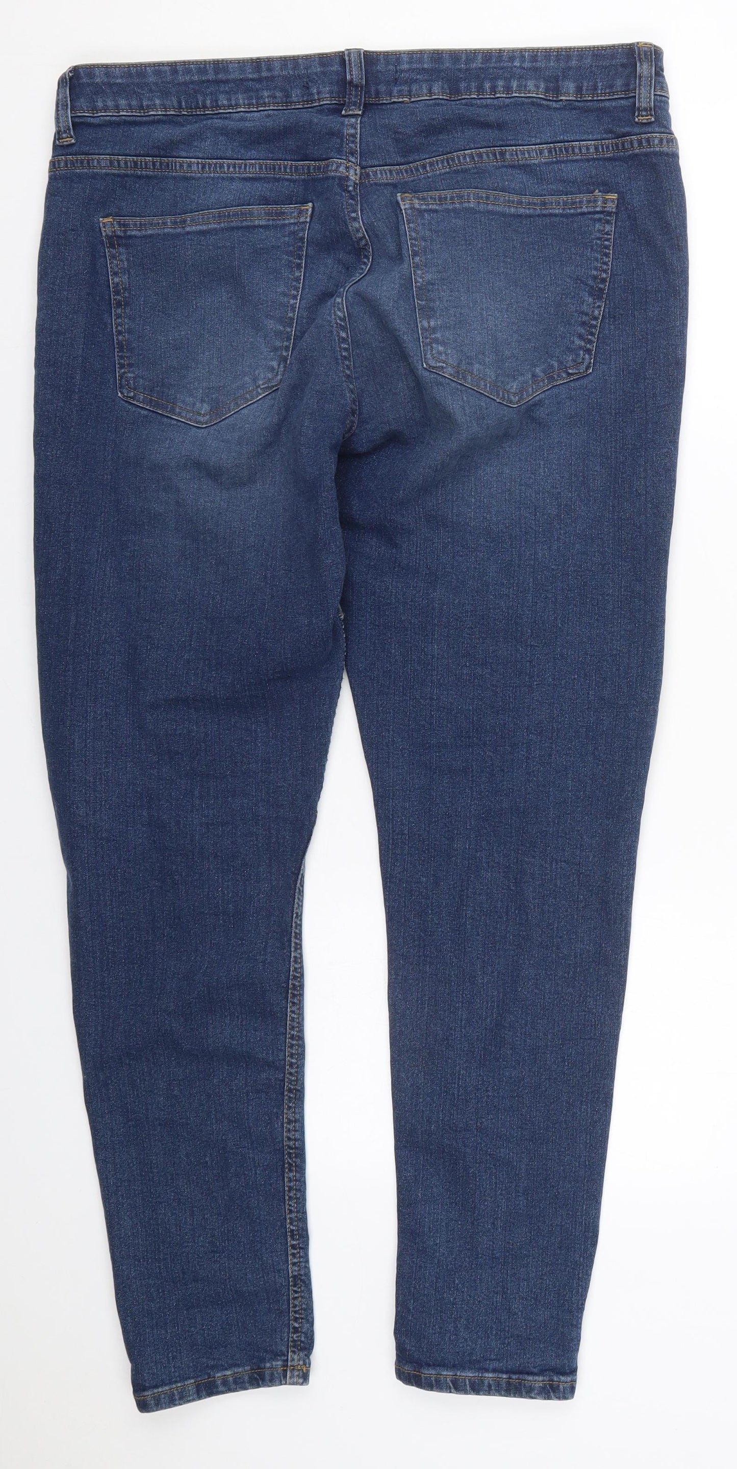 Pep&Co Mens Blue  Cotton Skinny Jeans Size 36 L30 in Regular Button