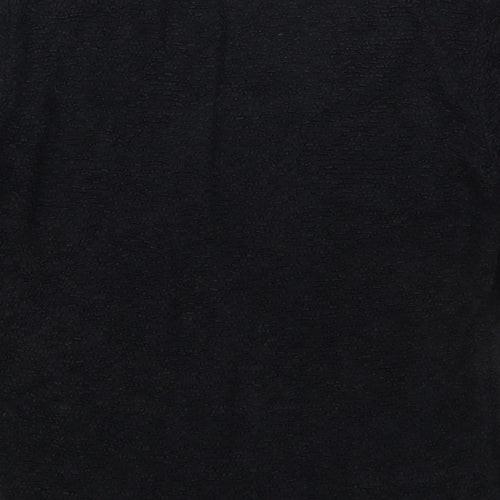 Alex & Co Womens Black  Acetate Basic T-Shirt Size 12 Square Neck