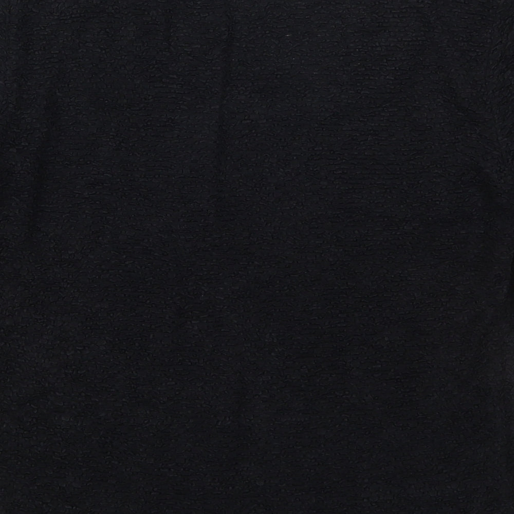 Alex & Co Womens Black  Acetate Basic T-Shirt Size 12 Square Neck