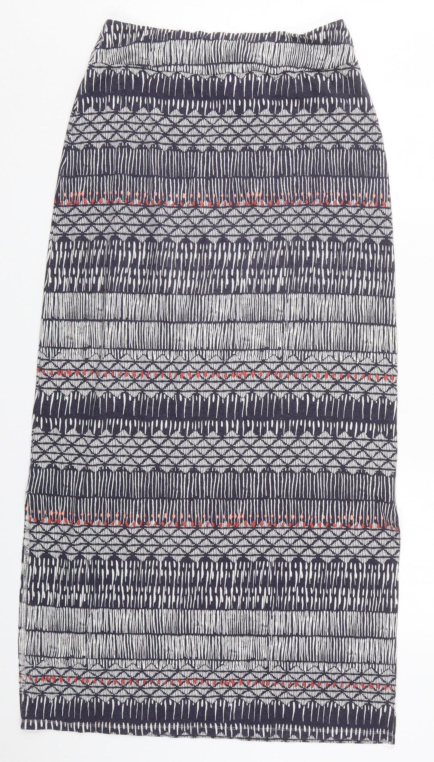 White Stuff Womens Blue Geometric Viscose Straight & Pencil Skirt Size 8