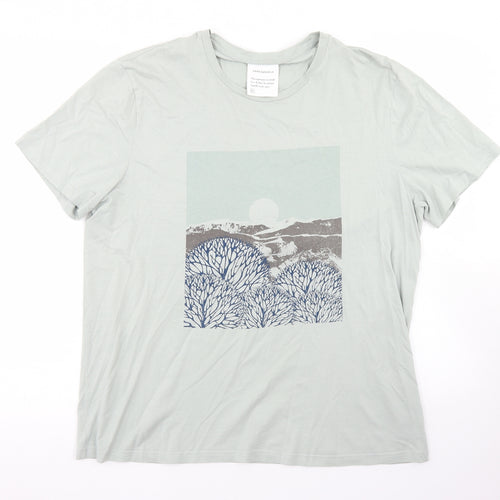 Armed Angels Mens Blue  Cotton  T-Shirt  Crew Neck