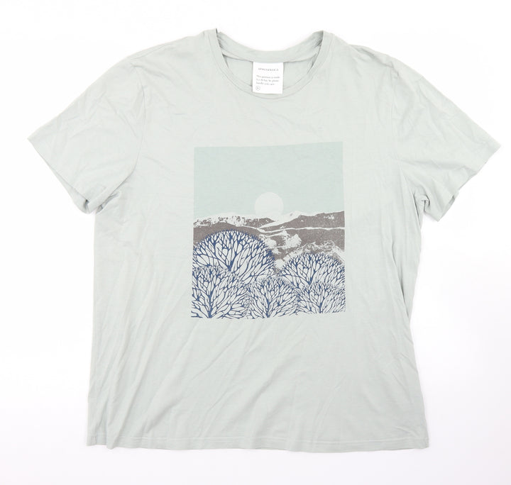 Armed Angels Mens Blue  Cotton  T-Shirt  Crew Neck
