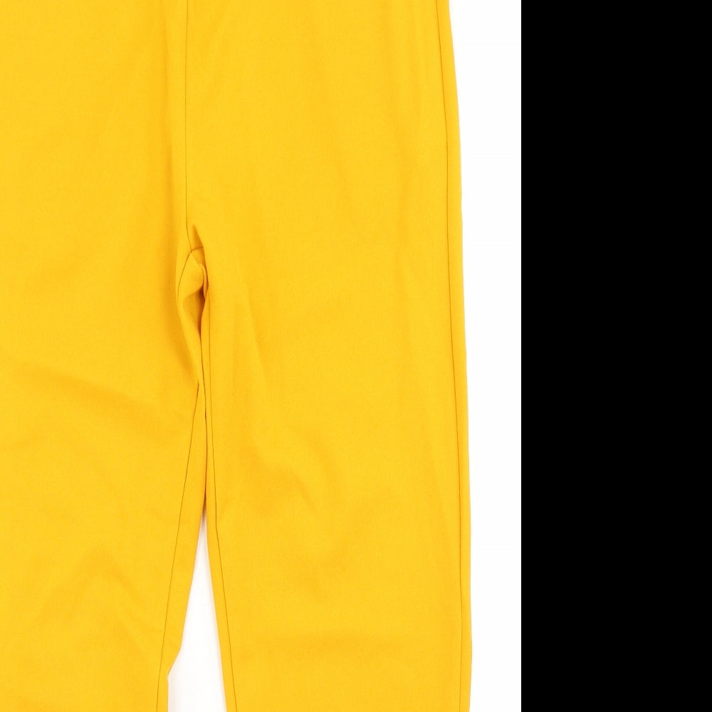 SheIn Womens Yellow  Polyester Pedal Pusher Trousers Size L L26 in Regular