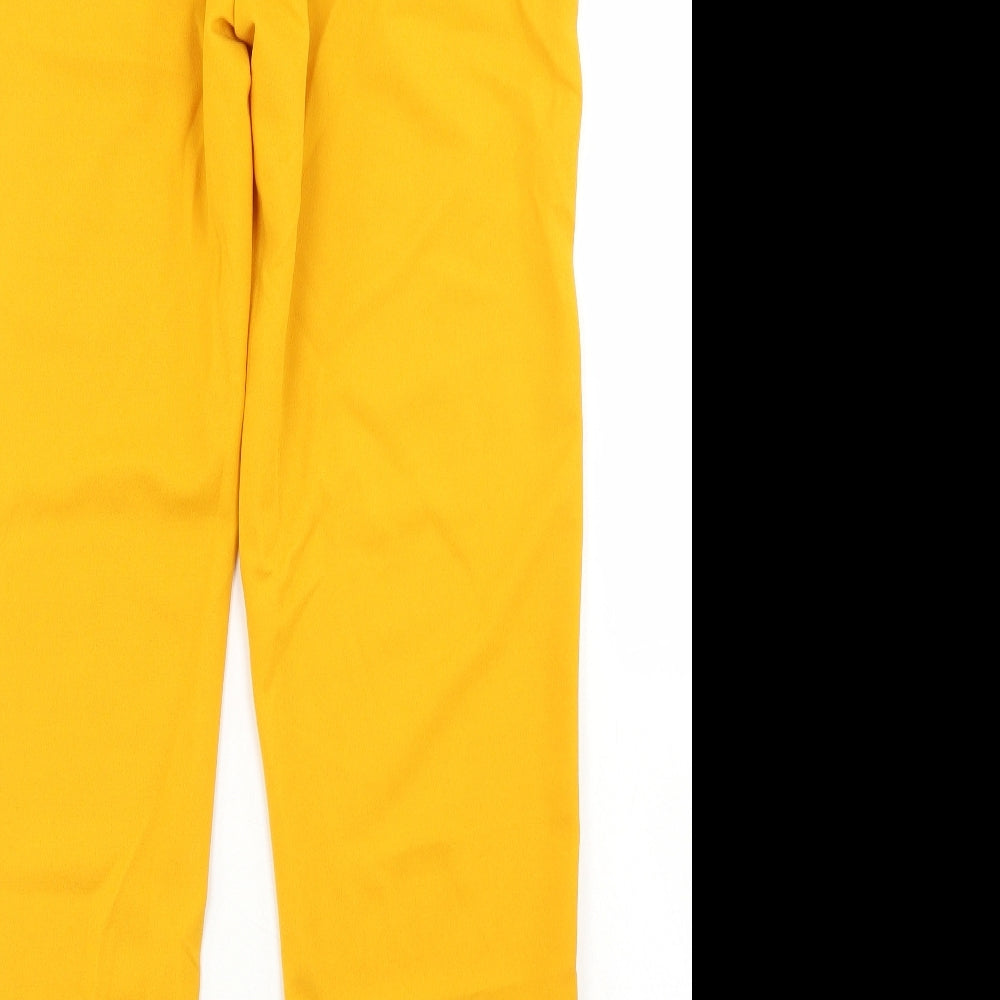 SheIn Womens Yellow  Polyester Pedal Pusher Trousers Size L L26 in Regular