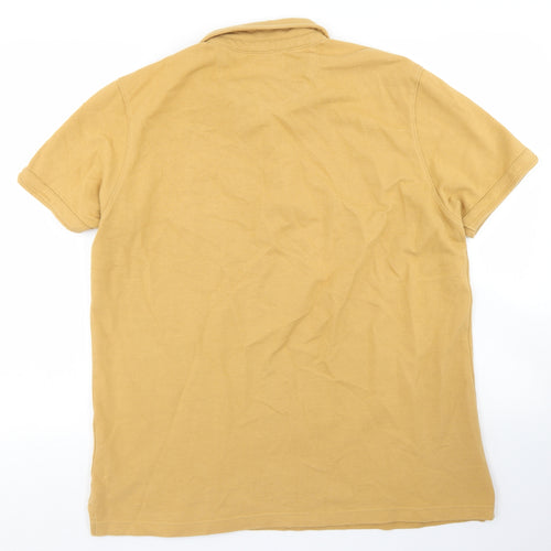 Remus Uomo Jeans Mens Yellow  Polyester  Polo Size XL Collared Button