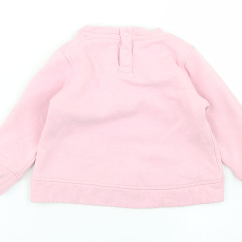 O'Neills Girls Pink  Cotton Pullover T-Shirt Size 6-9 Months Crew Neck Snap