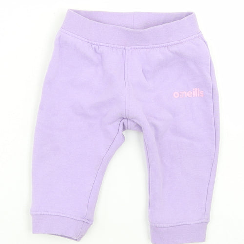 O'Neills Girls Purple  Cotton Jogger Trousers Size 6-9 Months