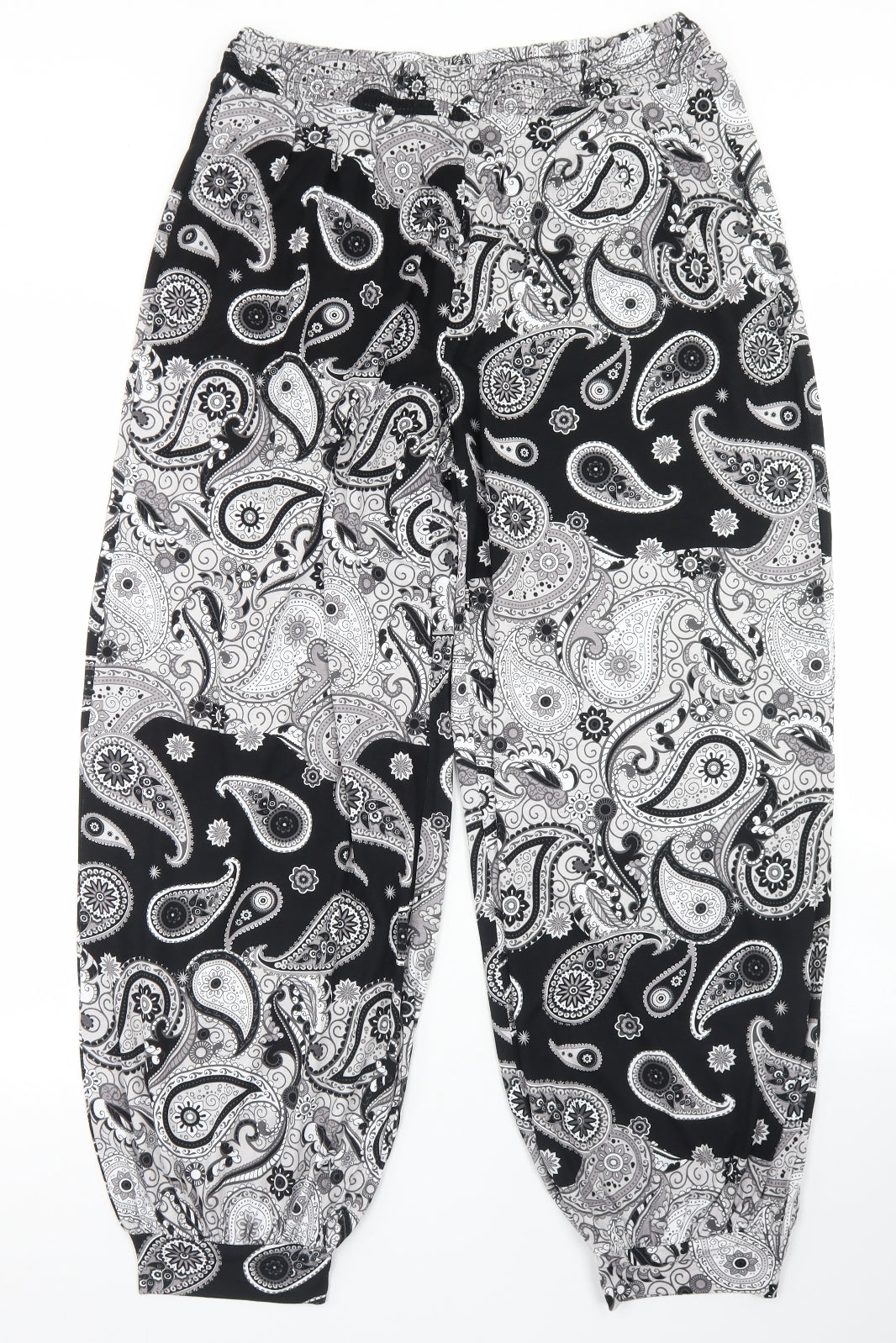 bpc Womens Black Paisley Viscose Harem Trousers Size S L26 in Regular