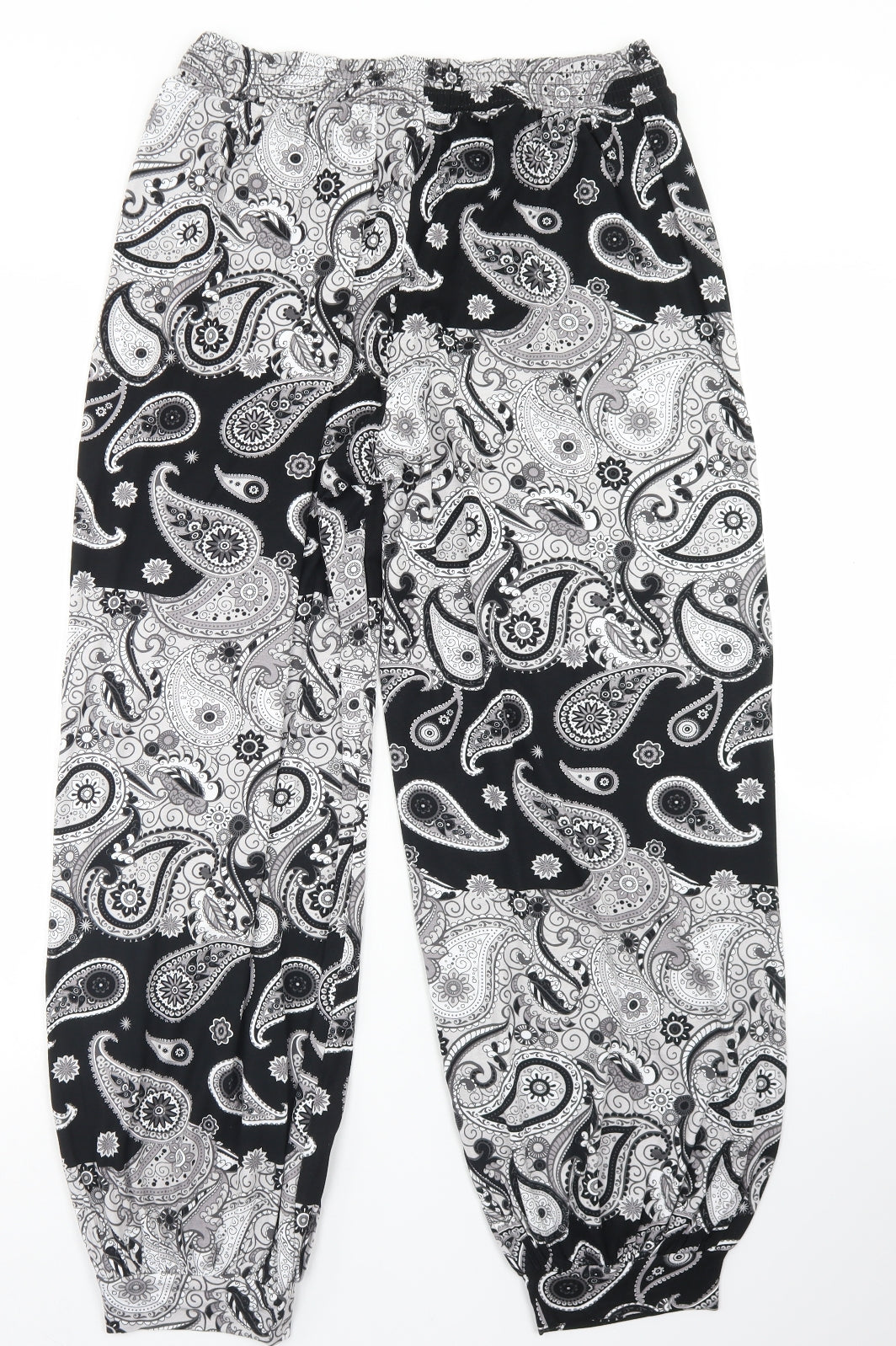 bpc Womens Black Paisley Viscose Harem Trousers Size S L26 in Regular