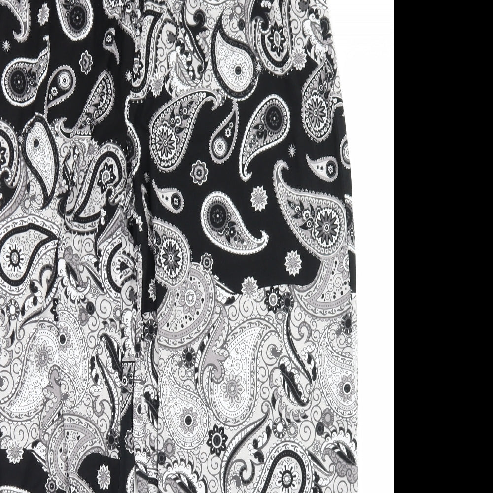 bpc Womens Black Paisley Viscose Harem Trousers Size S L26 in Regular