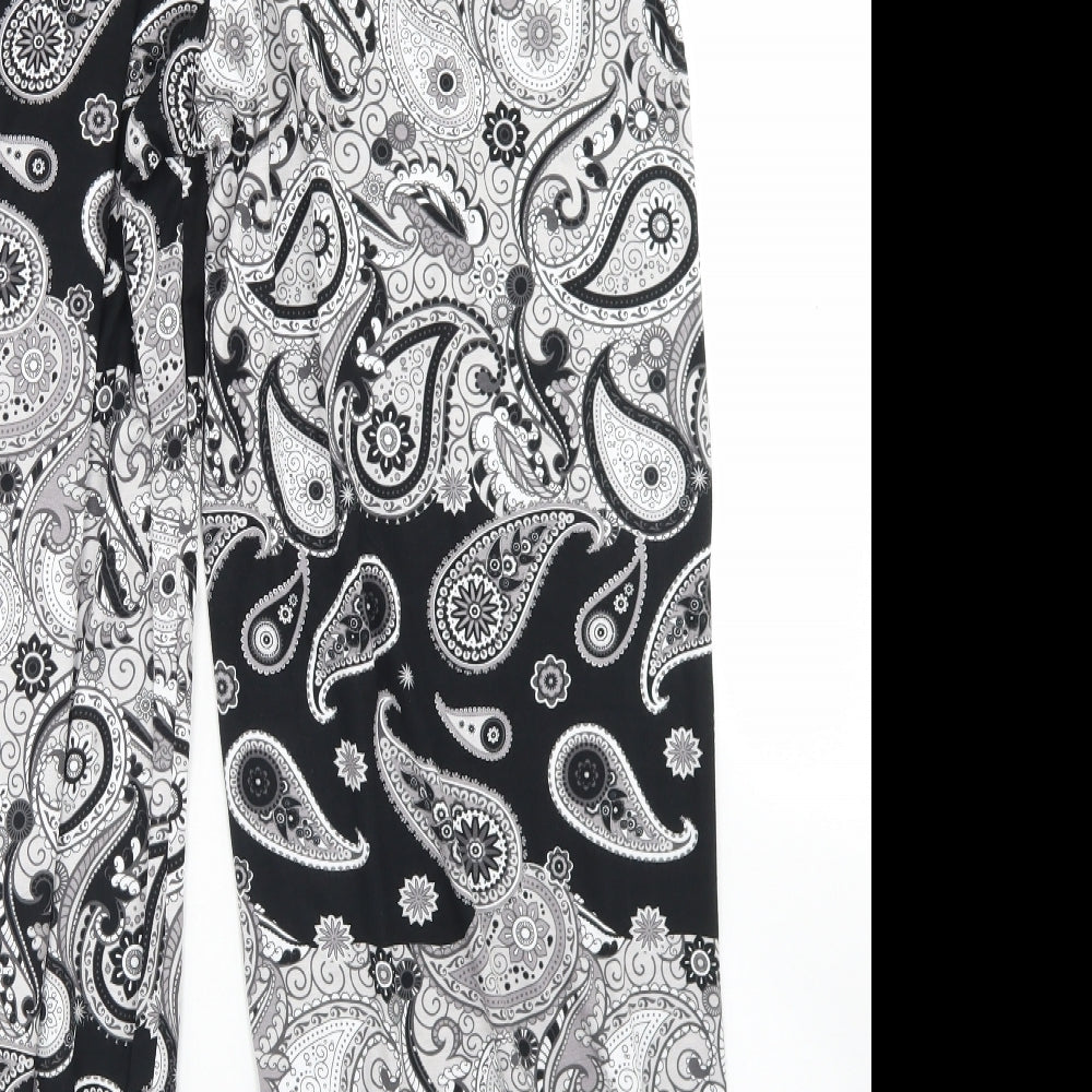 bpc Womens Black Paisley Viscose Harem Trousers Size S L26 in Regular