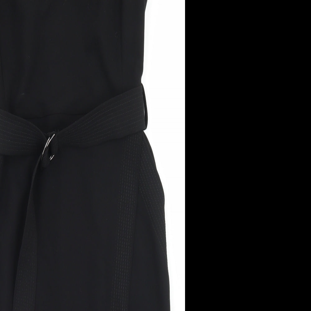 NEXT Womens Black  Polyester Pencil Dress  Size 12  Round Neck Zip