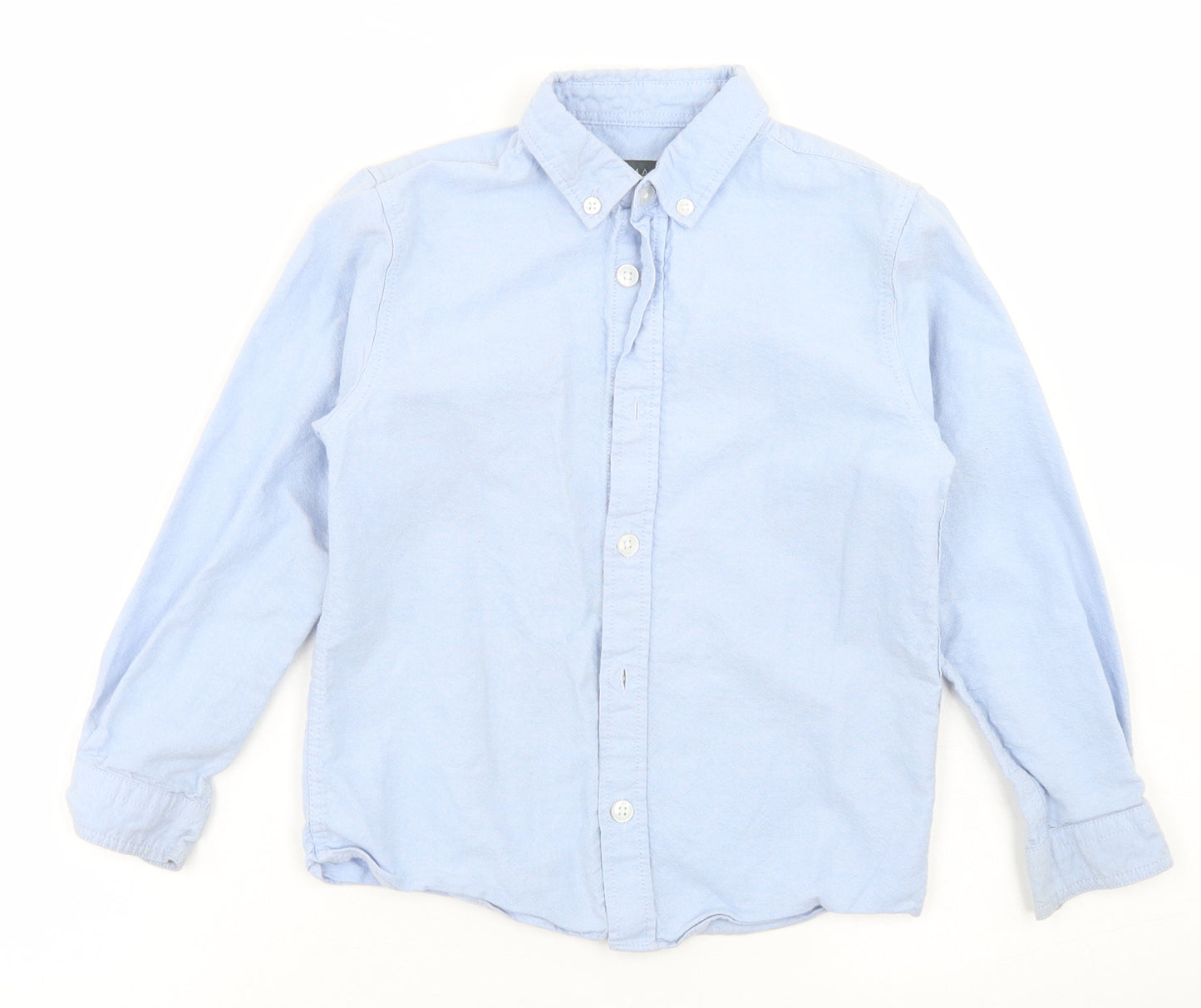 Primark Boys Blue  Cotton Basic Button-Up Size 5-6 Years Collared Button