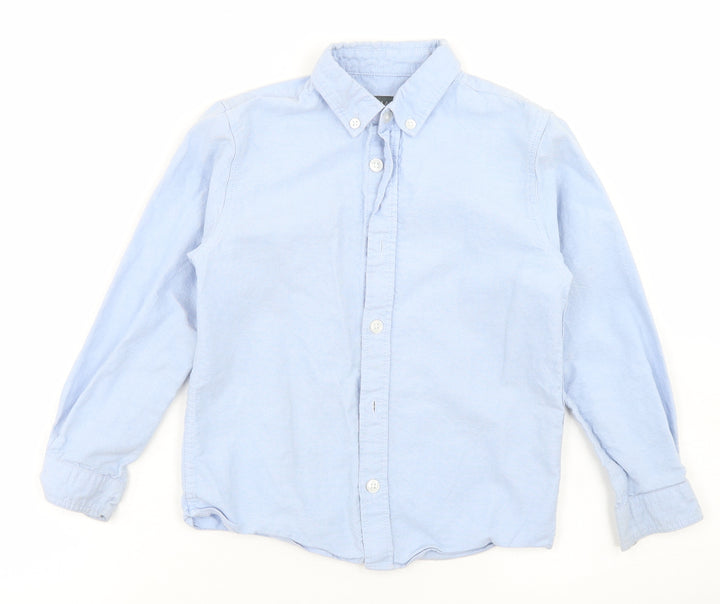 Primark Boys Blue  Cotton Basic Button-Up Size 5-6 Years Collared Button