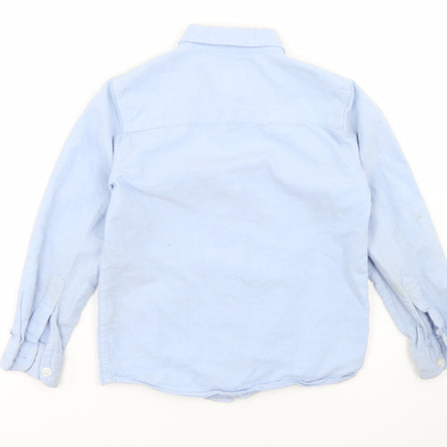 Primark Boys Blue  Cotton Basic Button-Up Size 5-6 Years Collared Button